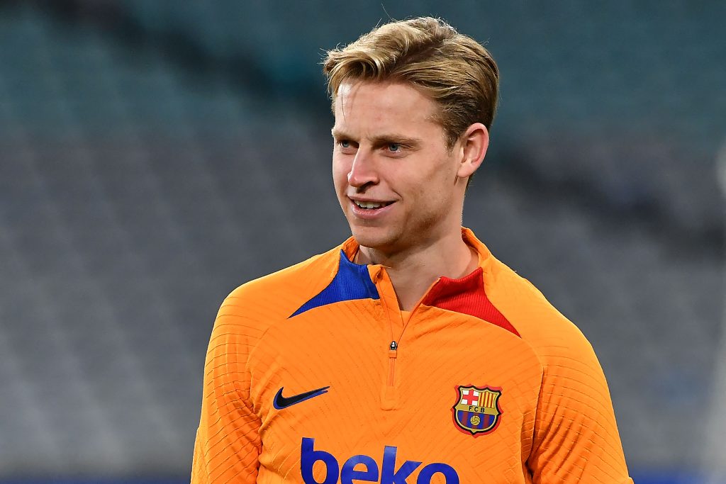 Barcelona president Joan Laporta has rejected the potential sale of Chelsea target Frenkie de Jong. (Photo by SAEED KHAN/AFP via Getty Images)