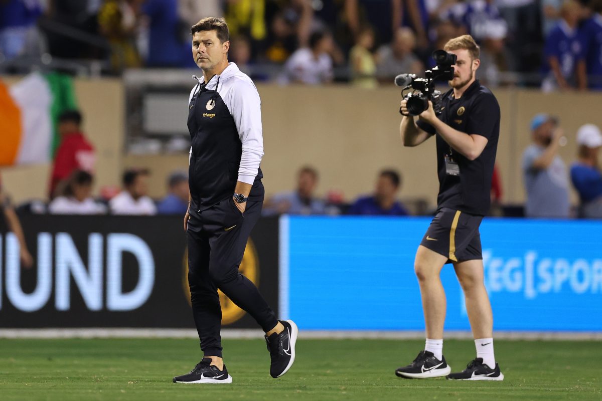 Mauricio Pochettino believes movie promotion during football games is good for business. (Photo by Stacy Revere/Getty Images)