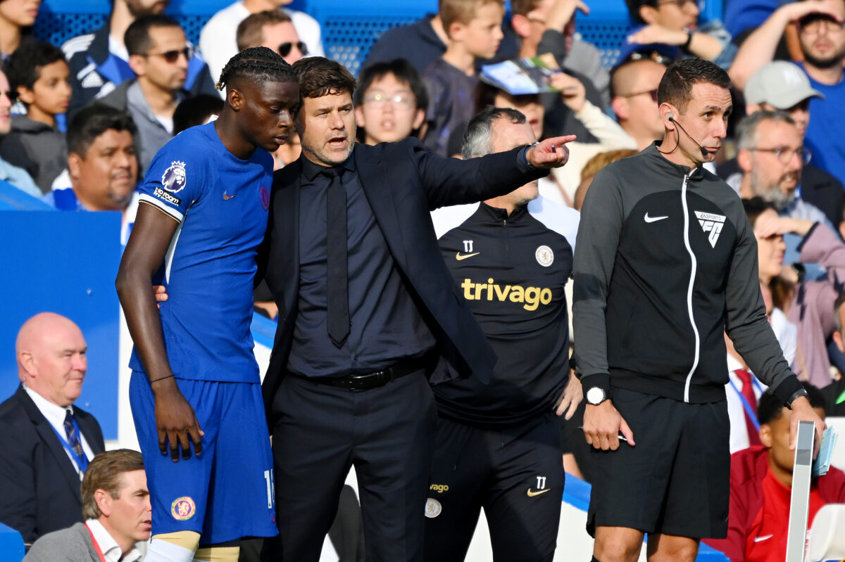 Mauricio Pochettino and Todd Boehly share uncomfortable moment after Chelsea fall to Liverpool.