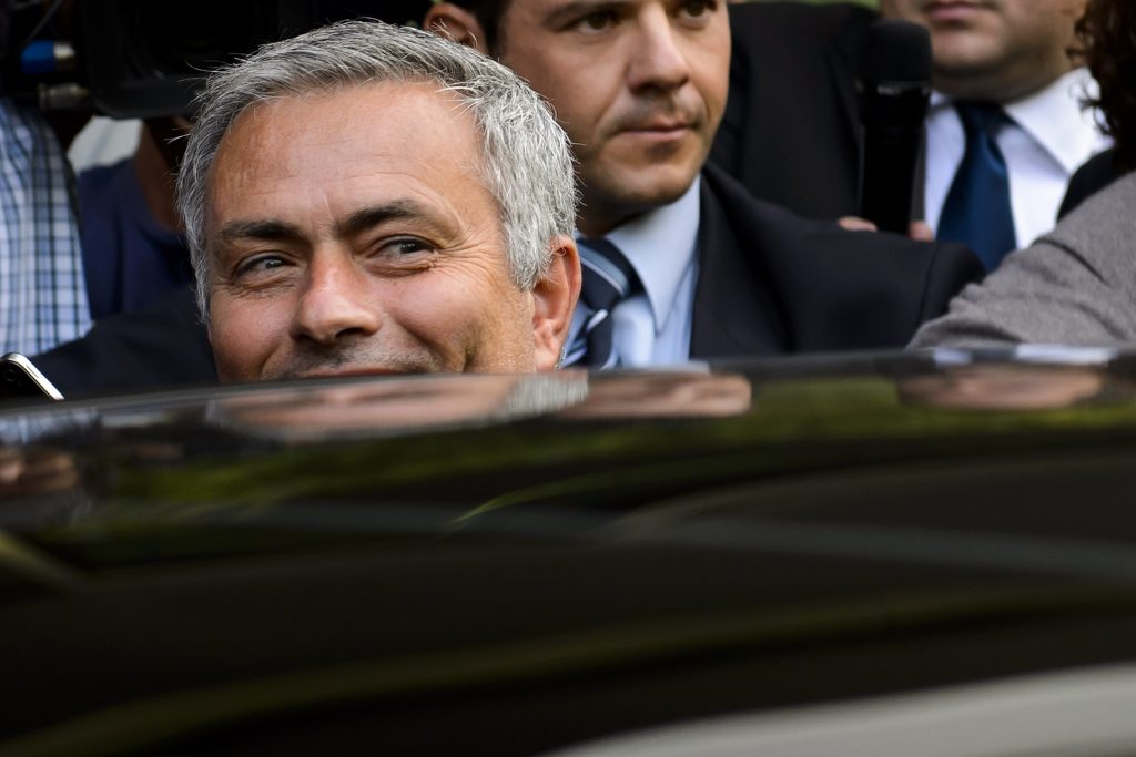 Jose Mourinho had to be smuggled out of Stamford Bridge in the boot of a car after being sacked by Chelsea in 2015. (GETTY Images)