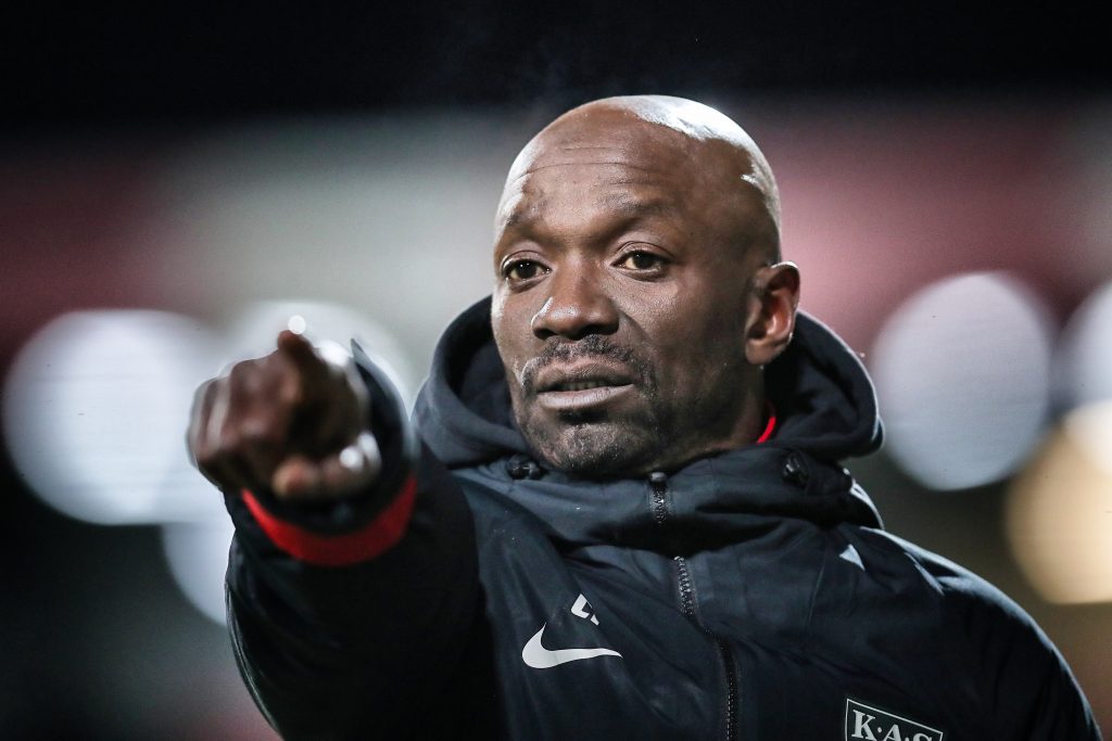Claude Makelele pictured during a match between KAS Eupen and Sporting Lokere.