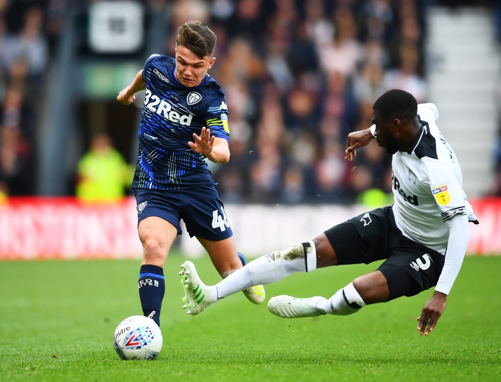 Fikayo Tomori against Leeds United when he played for Derby County under Frank Lampard. (GETTY Images)