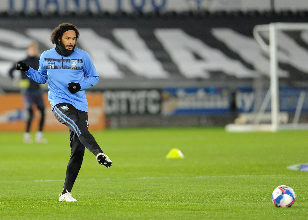 SWANSEA, WALES - NOVEMBER 25: Sheffield Wednesday's Isaiah Brown during the pre-match warm-up during the Sky Bet Championship match between Swansea City and Sheffield Wednesday at Liberty Stadium on November 25, 2020 in Swansea, Wales. (Photo by Ian Cook - CameraSport via Getty Images)