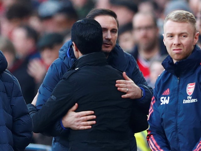 Former Chelsea manager Frank Lampard and Arteta.
