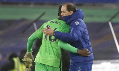 Thomas Tuchel with Chelsea goalkeeper, Edouard Mendy. (GETTY Images)