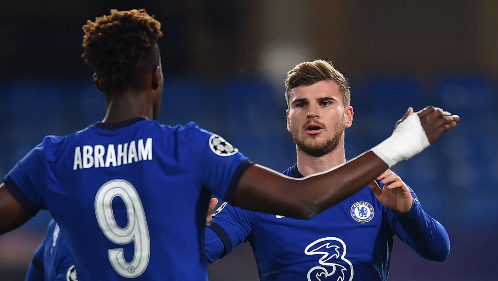 Tammy Abraham and Timo Werner in action for Chelsea last season.