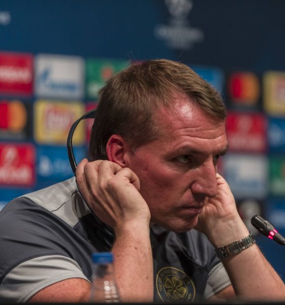 Leicester City manager, Brendan Rodgers, in a press conference. (imago Images)
