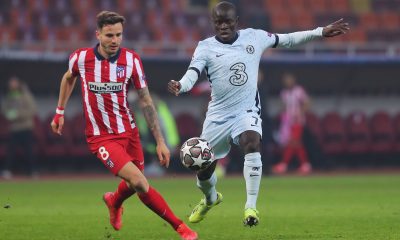 Chelsea midfielder N'Golo Kante'transfer news Atletico Madrid superstar, Saul Niguez in the UEFA Champions League.