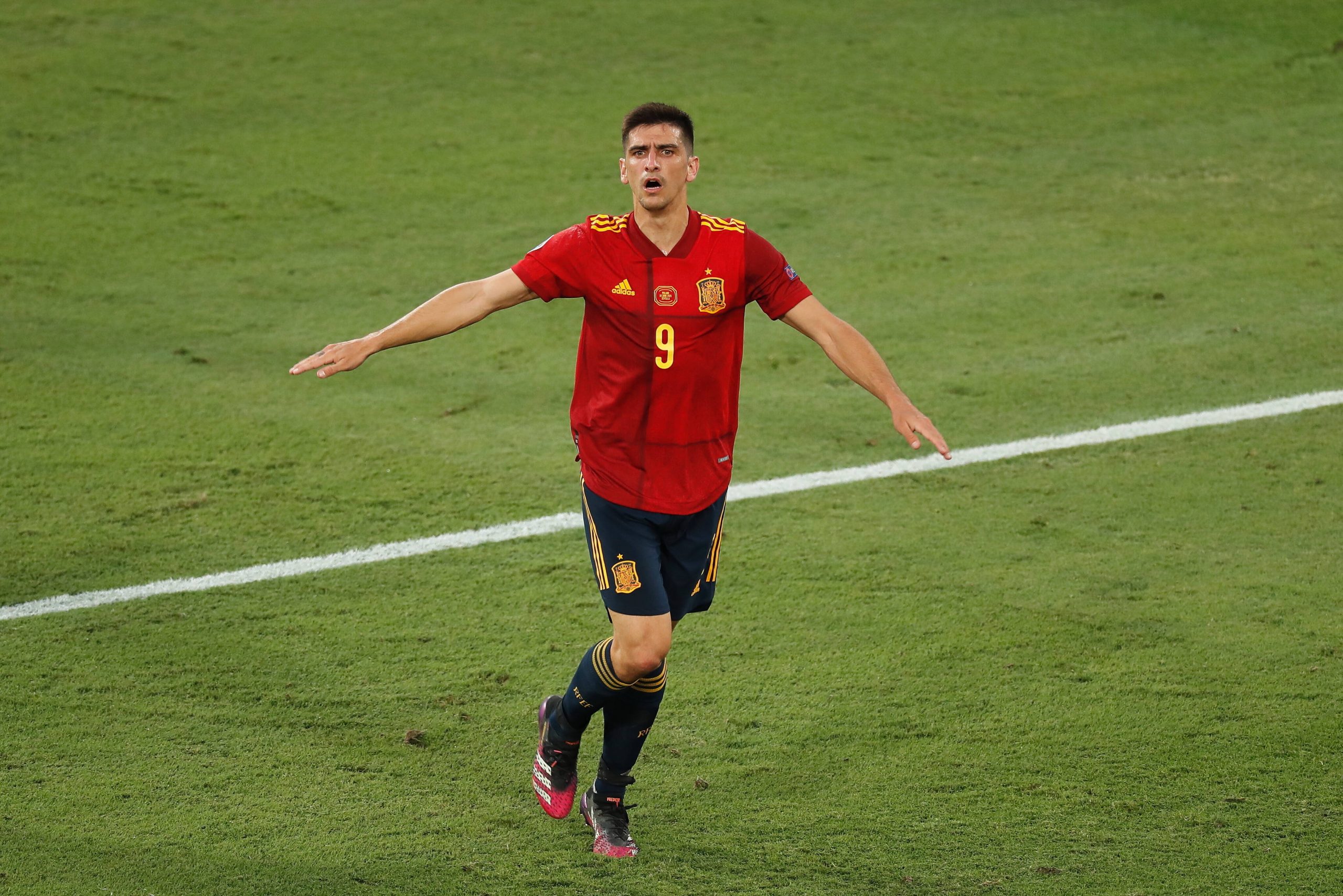 Villarreal striker, Gerard Moreno, in action for Spain at UEFA Euros 2020.