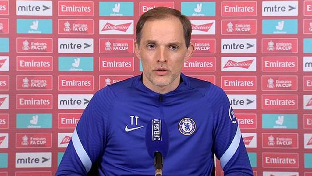 Thomas Tuchel speaking in a press conference.