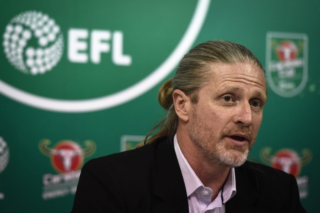 Emmanuel Petit reveals Chelsea players were arguing among themselves against Arsenal.  (Photo by LILLIAN SUWANRUMPHA/AFP via Getty Images)