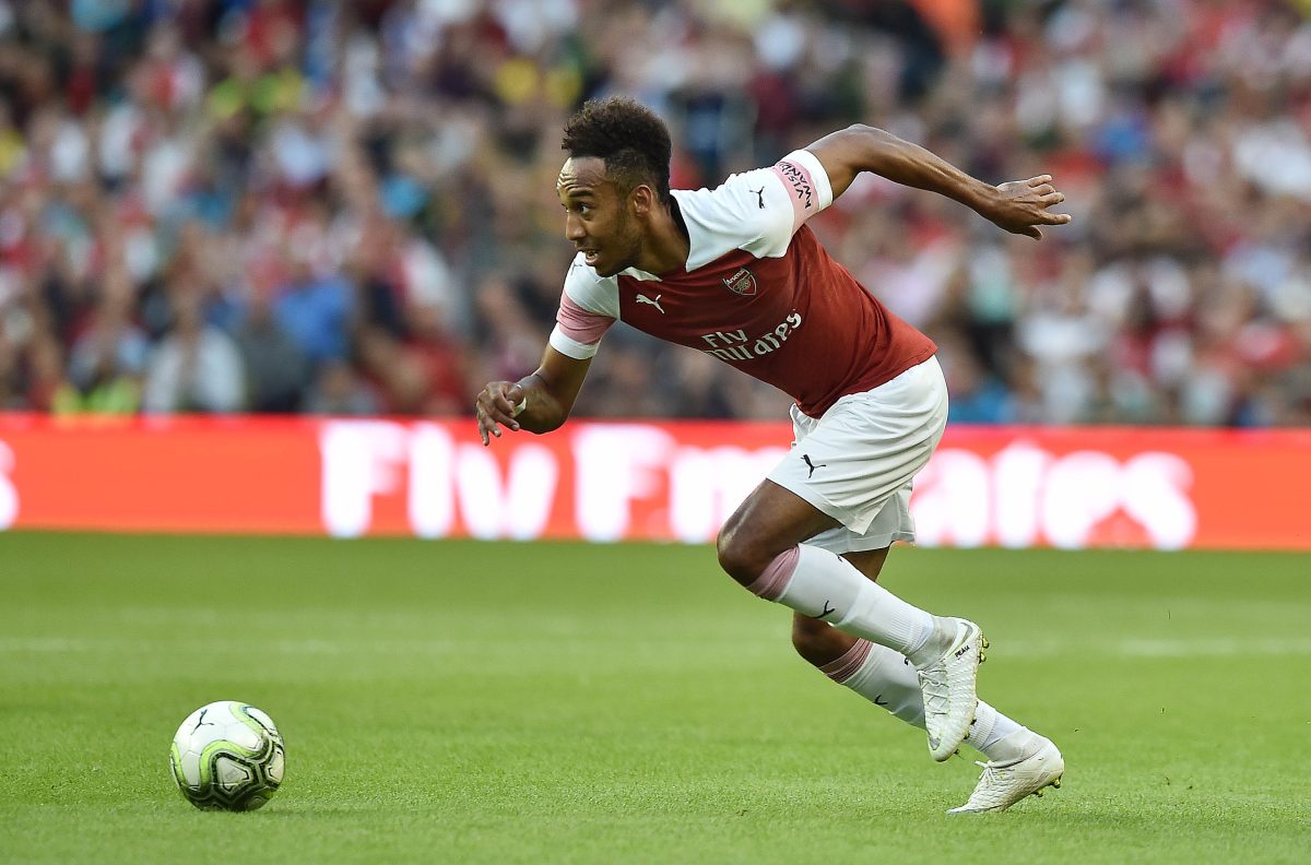 Pierre-Emerick Aubameyang of Arsenal during a game against Chelsea in 2018. (Photo by Charles McQuillan/Getty Images)