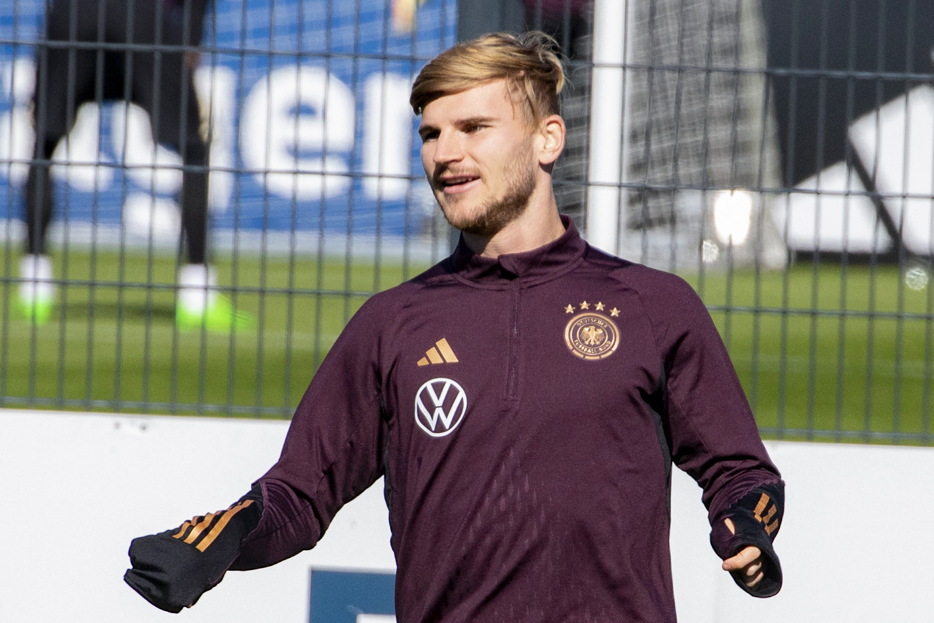 Timo Werner in training for Germany.