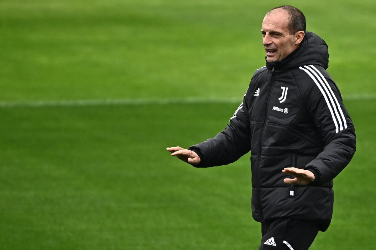 Juventus manager, Massimiliano Allegri, gestures during a training session.