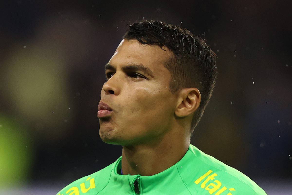 Thiago Silva is unhappy with Mount leaving Chelsea. (Photo by Dean Mouhtaropoulos/Getty Images)