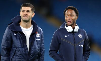 Christian Pulisic and Raheem Sterling of Chelsea.