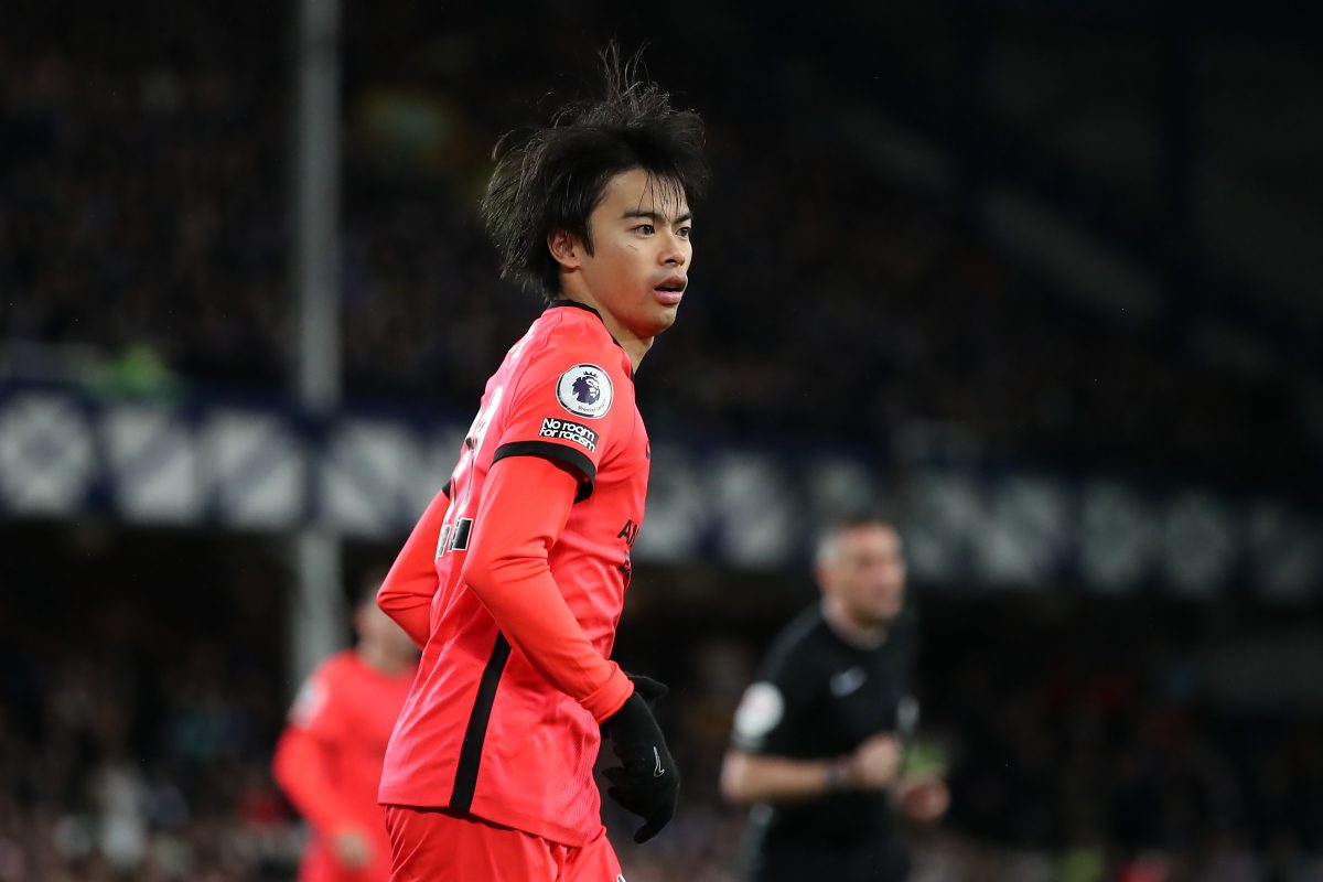 Kaoru Mitoma has signed a new contract with Brighton and Hove Albion. (Photo by Jan Kruger/Getty Images)