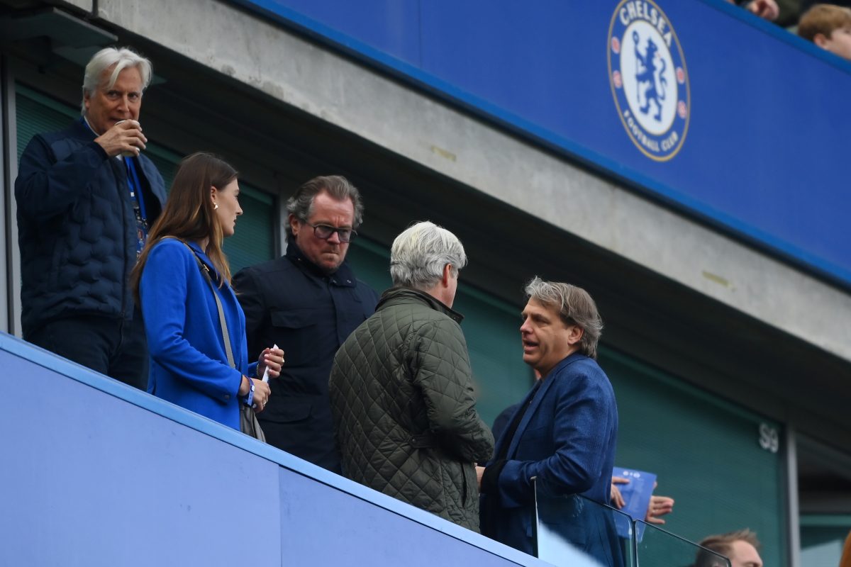 Todd Boehly is booed by Chelsea fans in the Brighton game. (Photo by Alex Davidson/Getty Images)