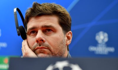 Mauricio Pochettino attends a press conference during his time as Tottenham Hotspur's boss.