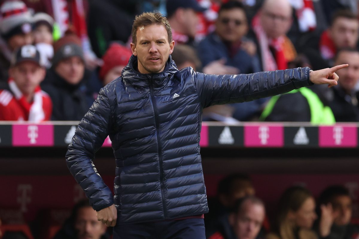 MUNICH, GERMANY - MARCH 11: Julian Nagelsmann, Head Coach of FC Bayern Munich, looks on during the Bundesliga match between FC Bayern Muenchen and FC Augsburg at Allianz Arena on March 11, 2023 in Munich, Germany