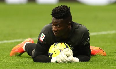 Andre Onana of FC Internazionale during a game against Juventus.