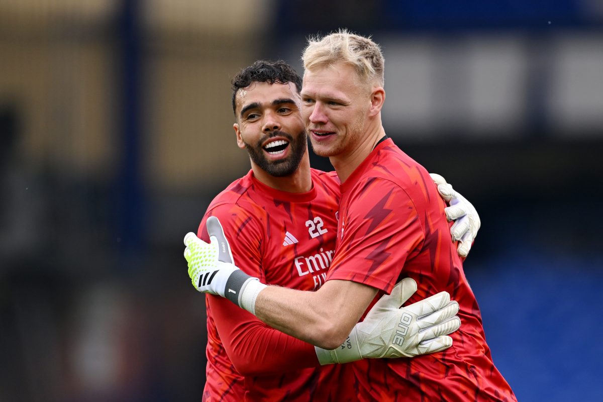 Aaron Ramsdale has played only five minutes since the arrival of Raya at Arsenal. (Photo by Michael Regan/Getty Images)